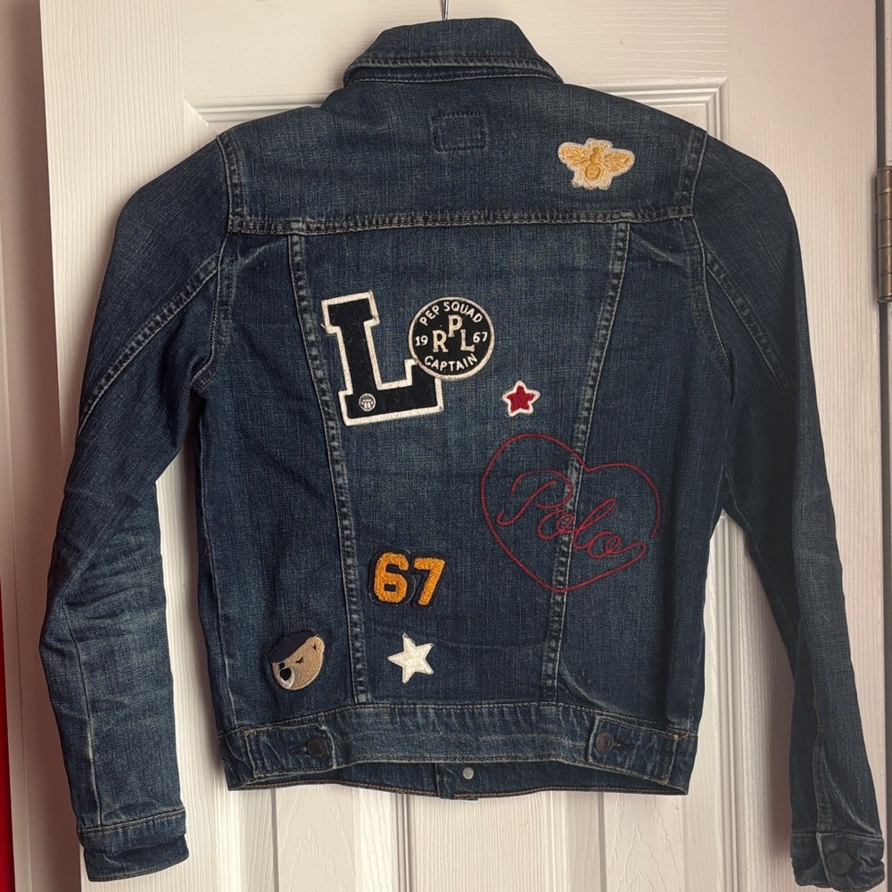 Polo by Ralph Lauren Kids Blue Denim Jacket with Red Accents - Picture 2 of 2